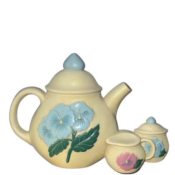 Burwood Products Teapot with Cream and Sugar Creamer And Sugar Dish Wall Art - Picture 7 of 7